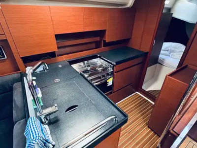 Galley of DELTA, a Hanse 458 sailboat at Novi Vinodolski, Croatia