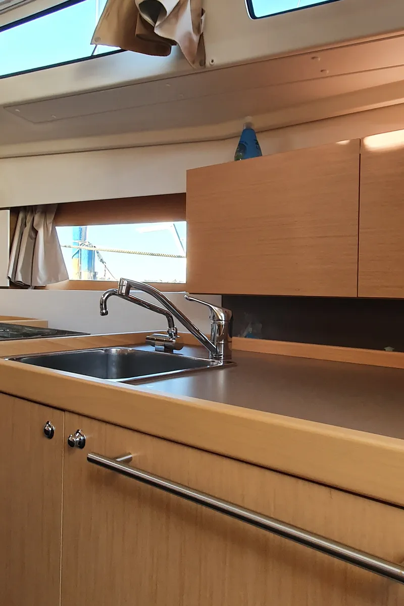 Galley of Follia, a Beneteau Oceanis 38 sailboat at Olbia, Italy