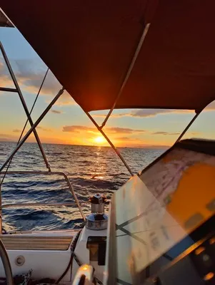 Deck of Crete, a Beneteau Oceanis 393 sailboat at Athens, Marina Delta Kallithea, Greece