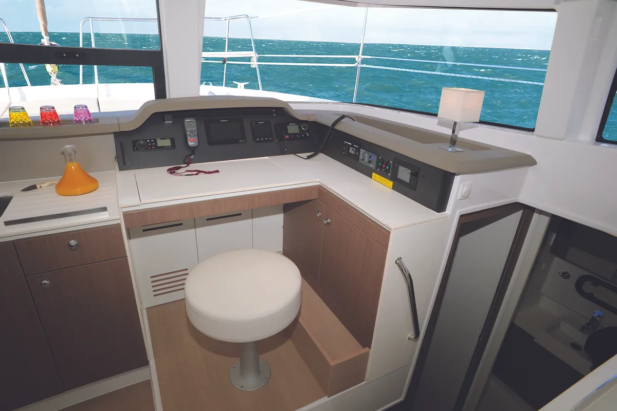 Cockpit of Ocean Dream, a Bali 4.1 catamaran at Grad Pula, Croatia