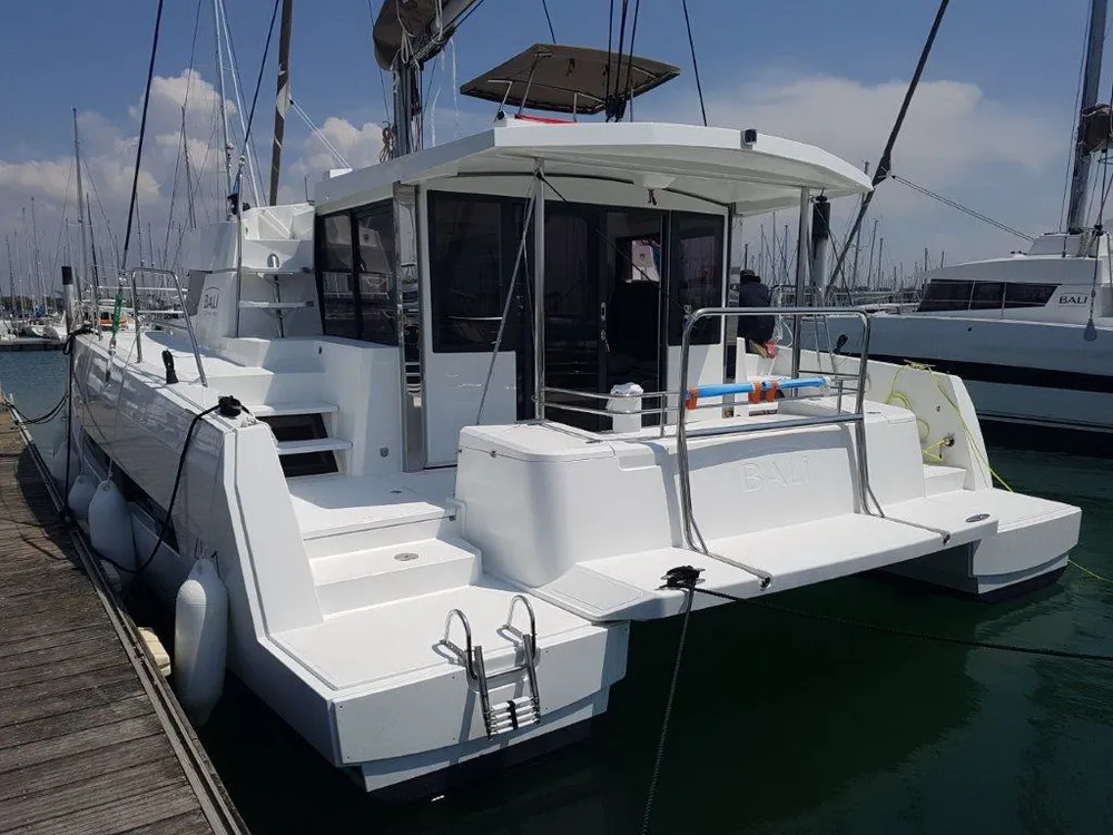 Exterior view of Ocean Dream, a Bali 4.1 catamaran at Grad Pula, Croatia
