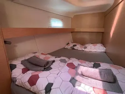 Cabin on Timeless, a Elan Impression 50 sailboat at Slano, Croatia