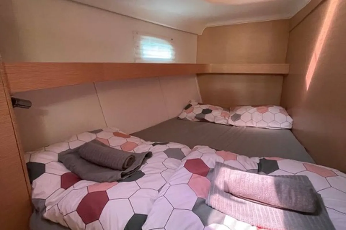Cabin on Timeless, a Elan Impression 50 sailboat at Slano, Croatia