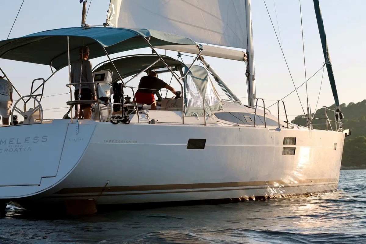 Timeless, a Elan Impression 50 sailboat at Slano, Croatia