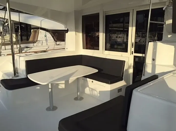 Deck of Andromeda, a Lagoon 40 catamaran at Athens, Greece