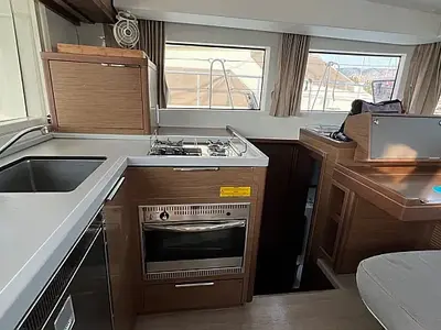 Galley of Andromeda, a Lagoon 40 catamaran at Athens, Greece