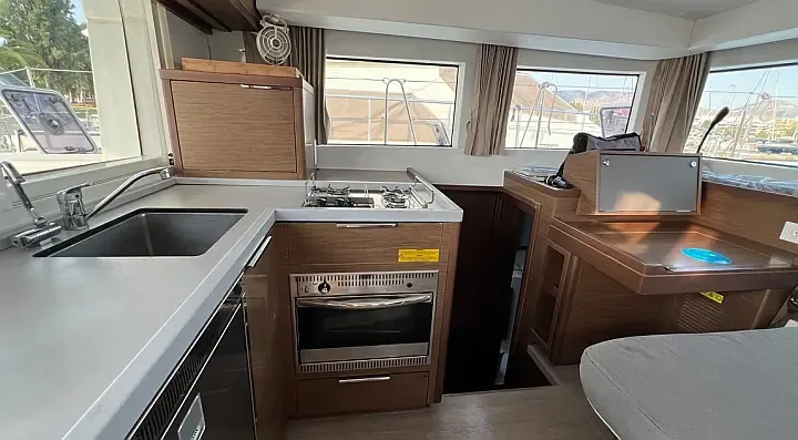 Galley of Andromeda, a Lagoon 40 catamaran at Athens, Greece