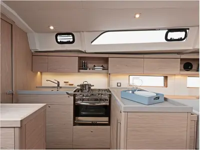 Galley of Aurora, a Beneteau Oceanis 46.1 sailboat at Vibo Valentia, Italy