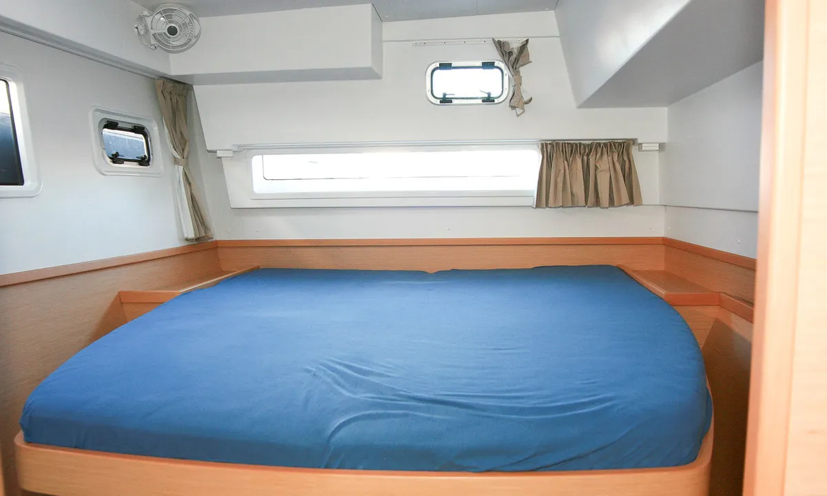 Cabin on Sunshine, a Lagoon 42 catamaran at Palma de Mallorca, Spain