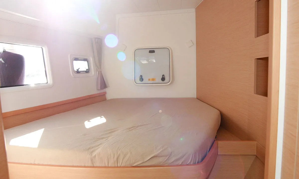 Cabin on Sunshine, a Lagoon 42 catamaran at Palma de Mallorca, Spain