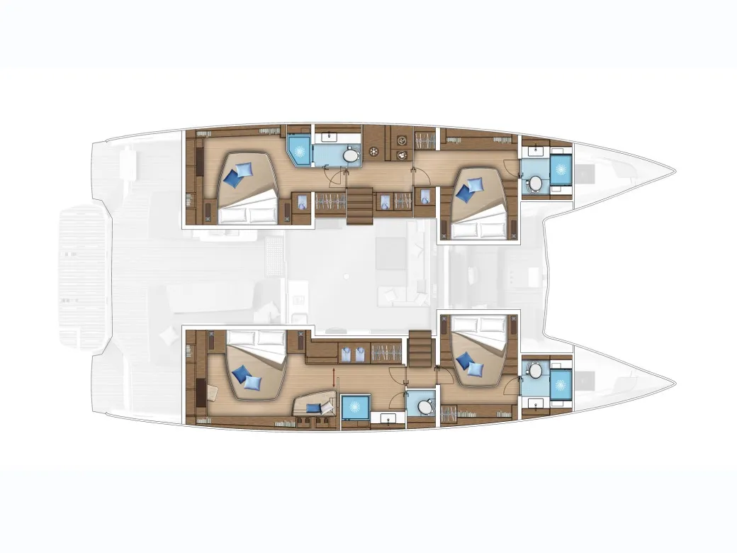 Loft, a Lagoon 450 Fly catamaran at Fethiye, Turkey