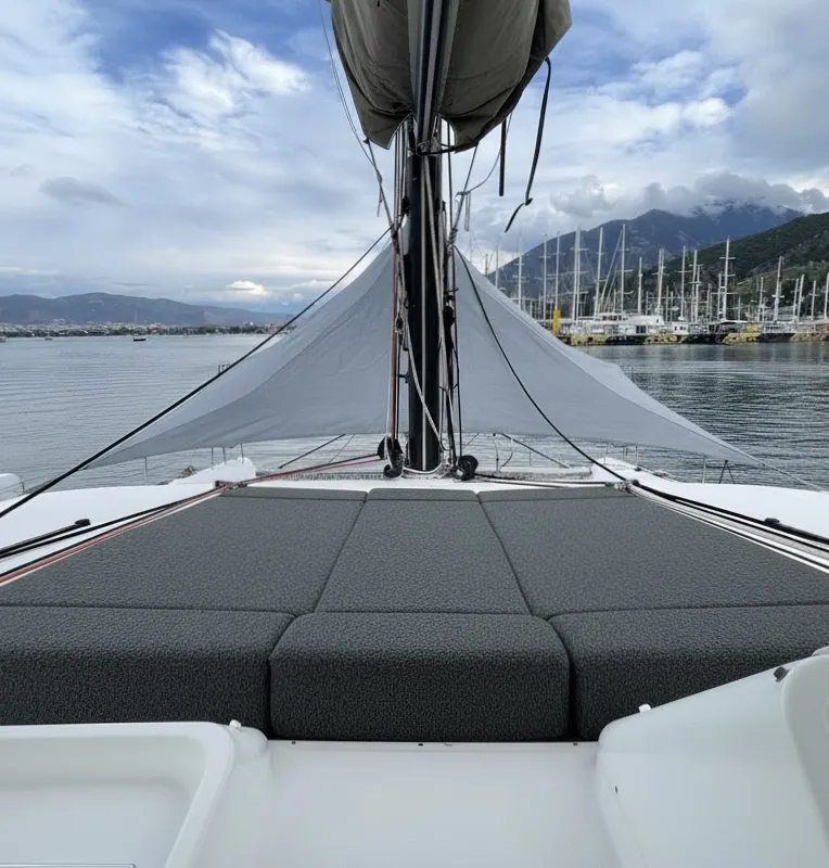 Loft, a Lagoon 450 Fly catamaran at Fethiye, Turkey