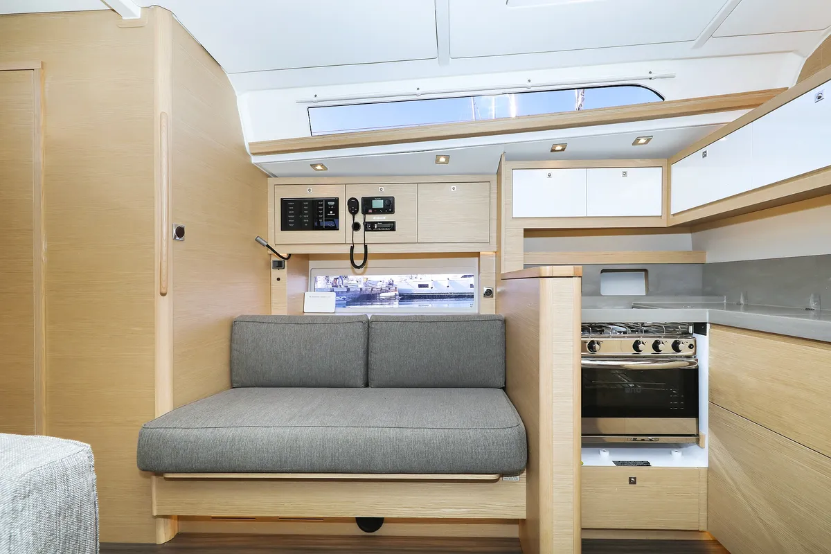 Salon of Amber, a Dufour 470 sailboat at Trogir, Croatia