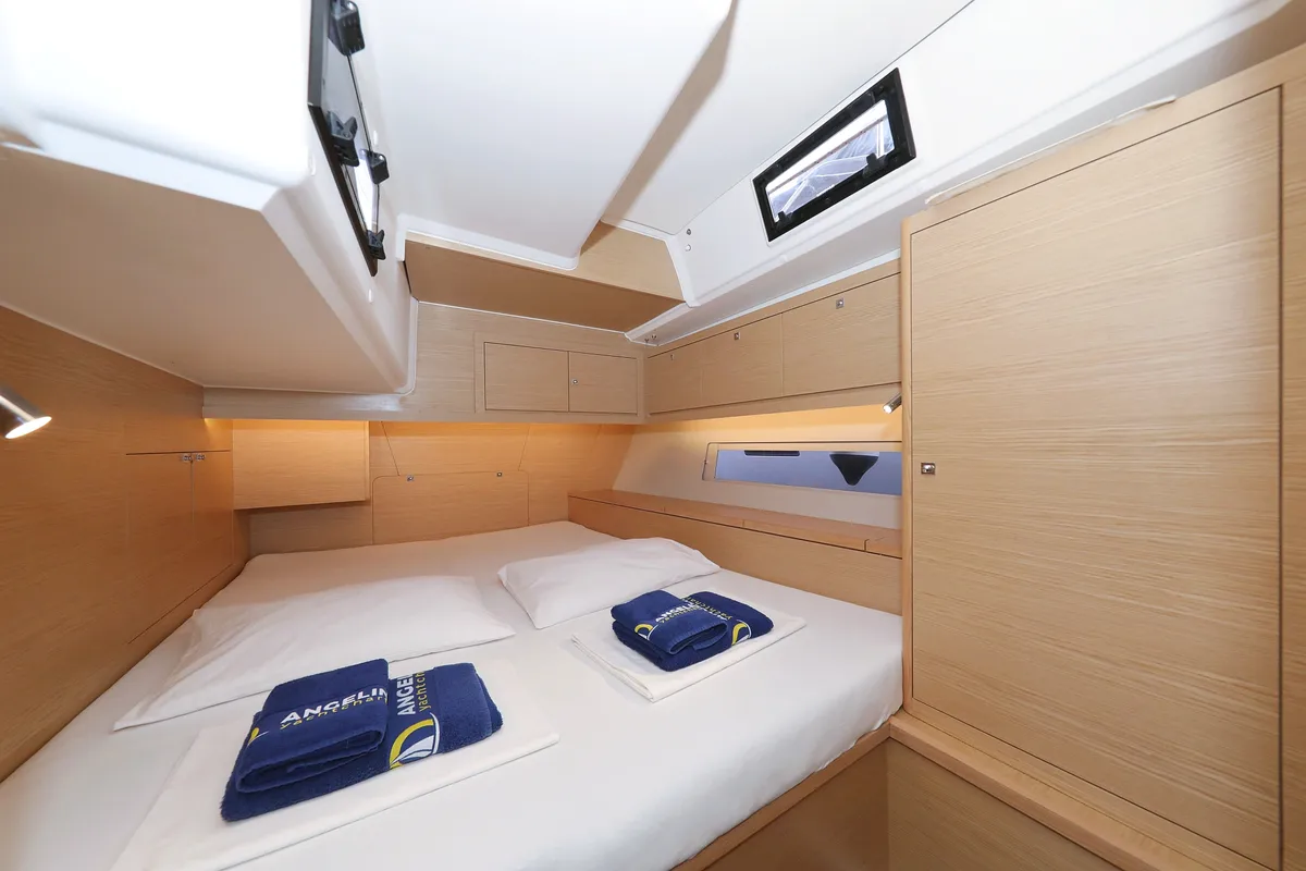 Cabin on Amber, a Dufour 470 sailboat at Trogir, Croatia