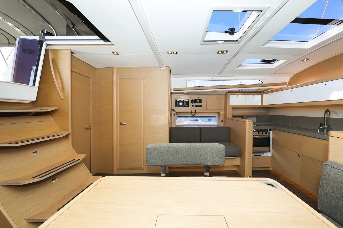 Salon of Amber, a Dufour 470 sailboat at Trogir, Croatia