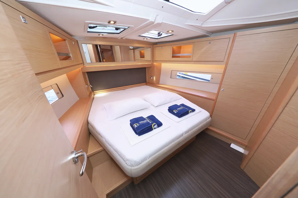 Cabin on Amber, a Dufour 470 sailboat at Trogir, Croatia
