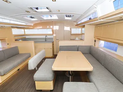 Salon of Amber, a Dufour 470 sailboat at Trogir, Croatia