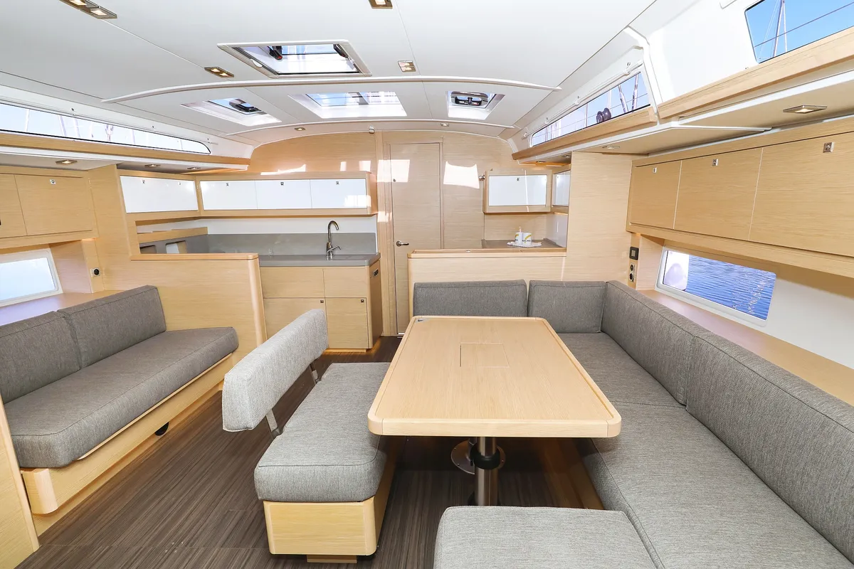 Salon of Amber, a Dufour 470 sailboat at Trogir, Croatia