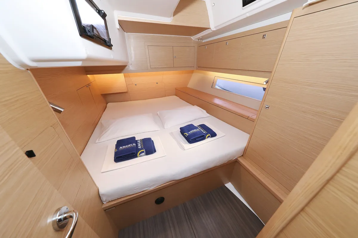 Cabin on Amber, a Dufour 470 sailboat at Trogir, Croatia