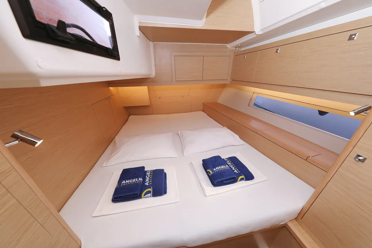 Cabin on Amber, a Dufour 470 sailboat at Trogir, Croatia