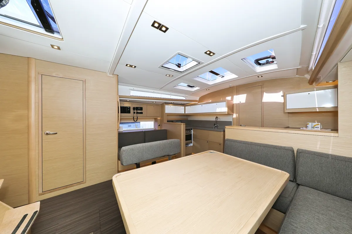 Salon of Amber, a Dufour 470 sailboat at Trogir, Croatia