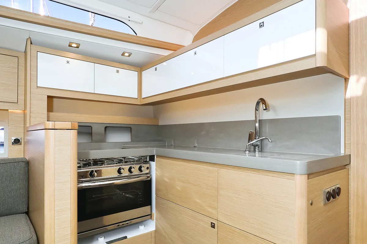 Galley of Amber, a Dufour 470 sailboat at Trogir, Croatia
