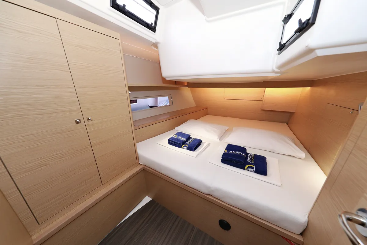 Cabin on Amber, a Dufour 470 sailboat at Trogir, Croatia