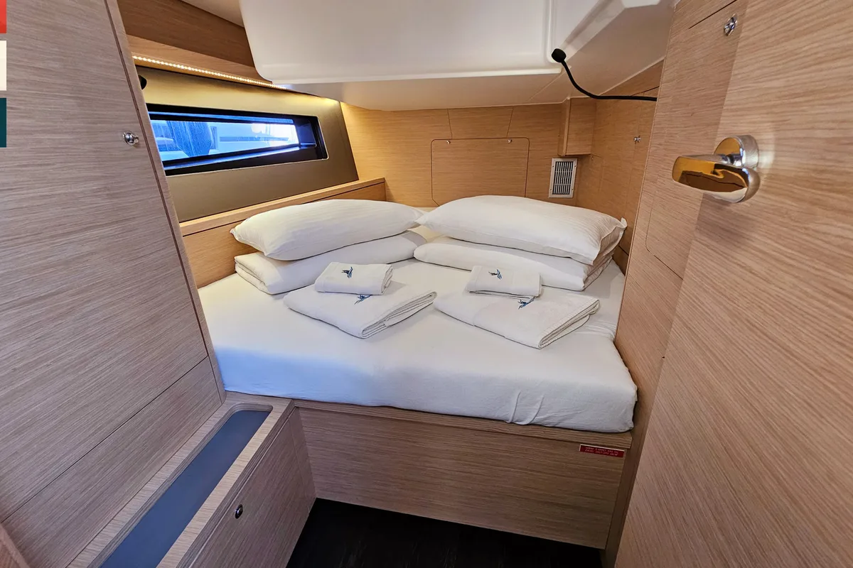Cabin on Kaya, a Dufour 41 sailboat at Rogoznica, Croatia