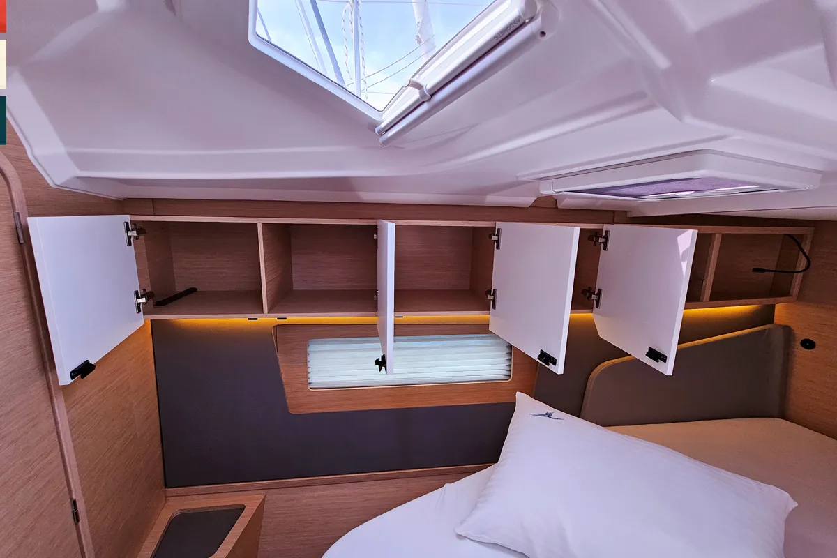 Cabin on Kaya, a Dufour 41 sailboat at Rogoznica, Croatia