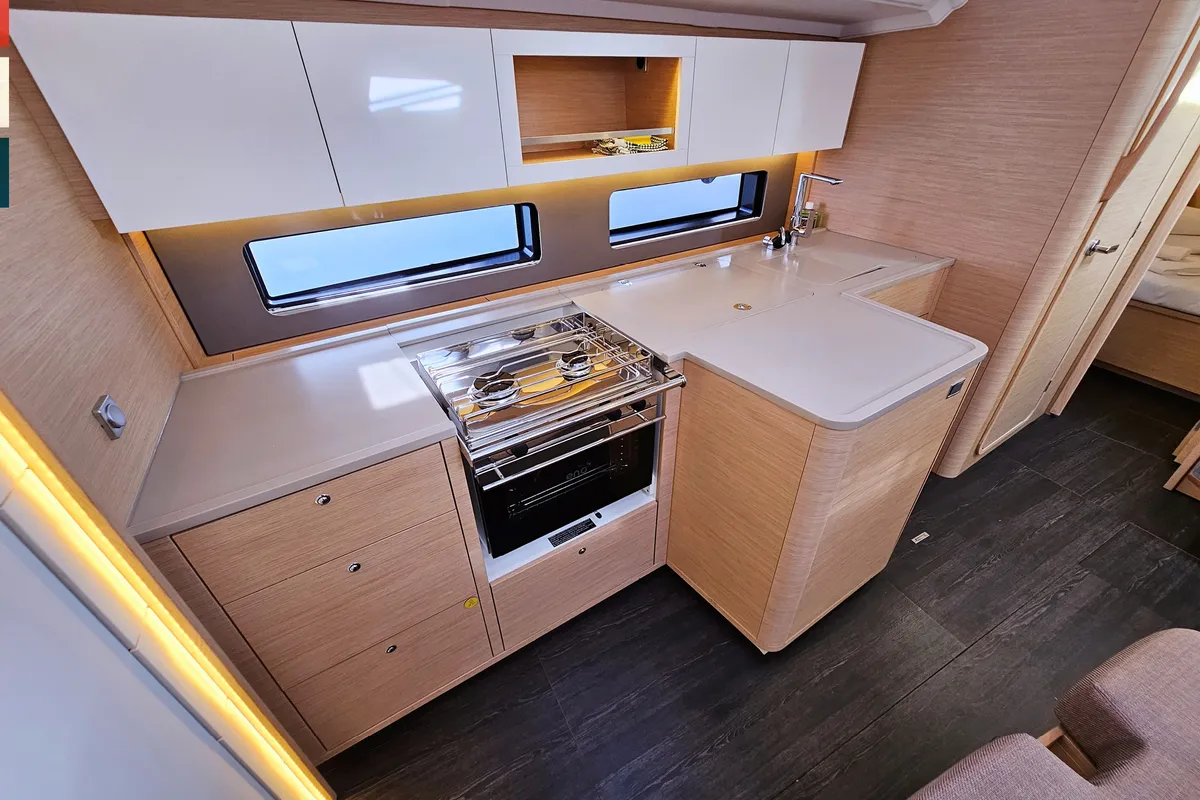Galley of Kaya, a Dufour 41 sailboat at Rogoznica, Croatia
