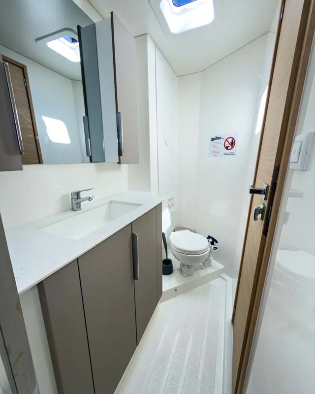 Head on Acamar, a Fountaine Pajot FP 41 Quatuor 3 catamaran at Grad Pula, Croatia