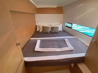 Cabin on Sail Speed, a Excess 11 catamaran at Olbia, Italy