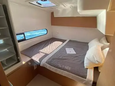 Cabin on Sail Speed, a Excess 11 catamaran at Olbia, Italy