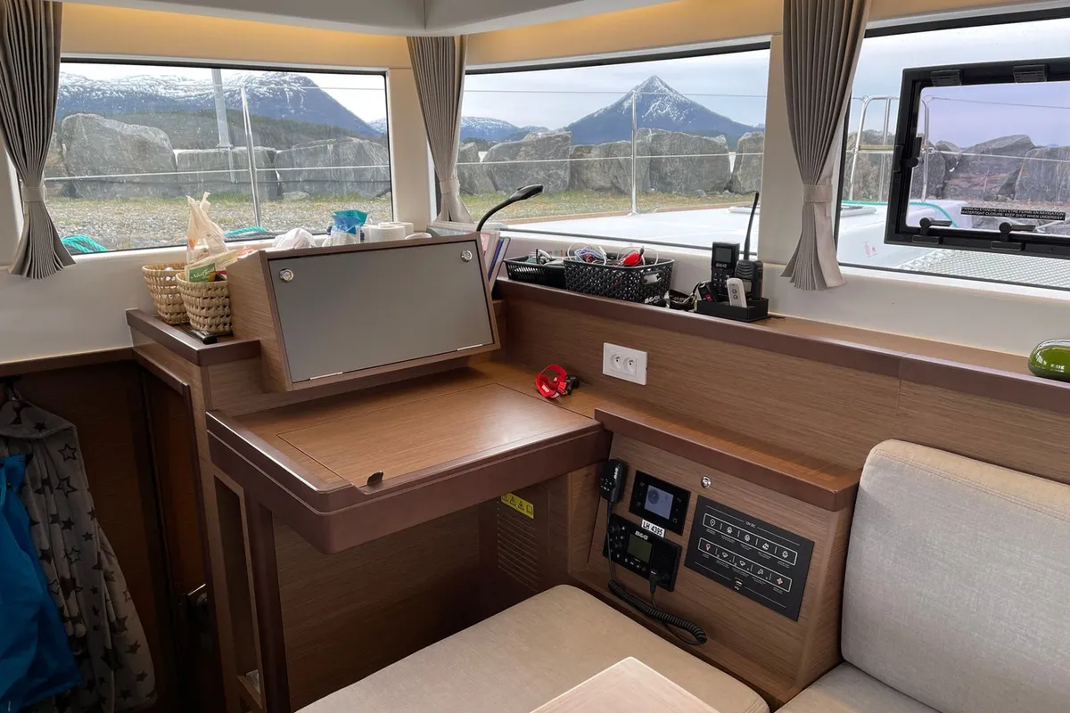 Galley of Arctic Charm, a Lagoon 40 catamaran at Tromsø, Norway