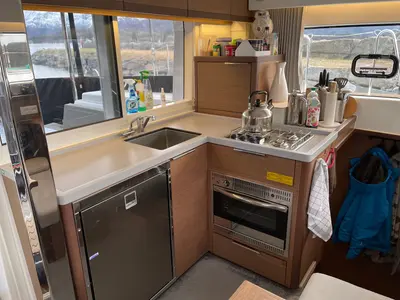 Cabin on Arctic Charm, a Lagoon 40 catamaran at Tromsø, Norway