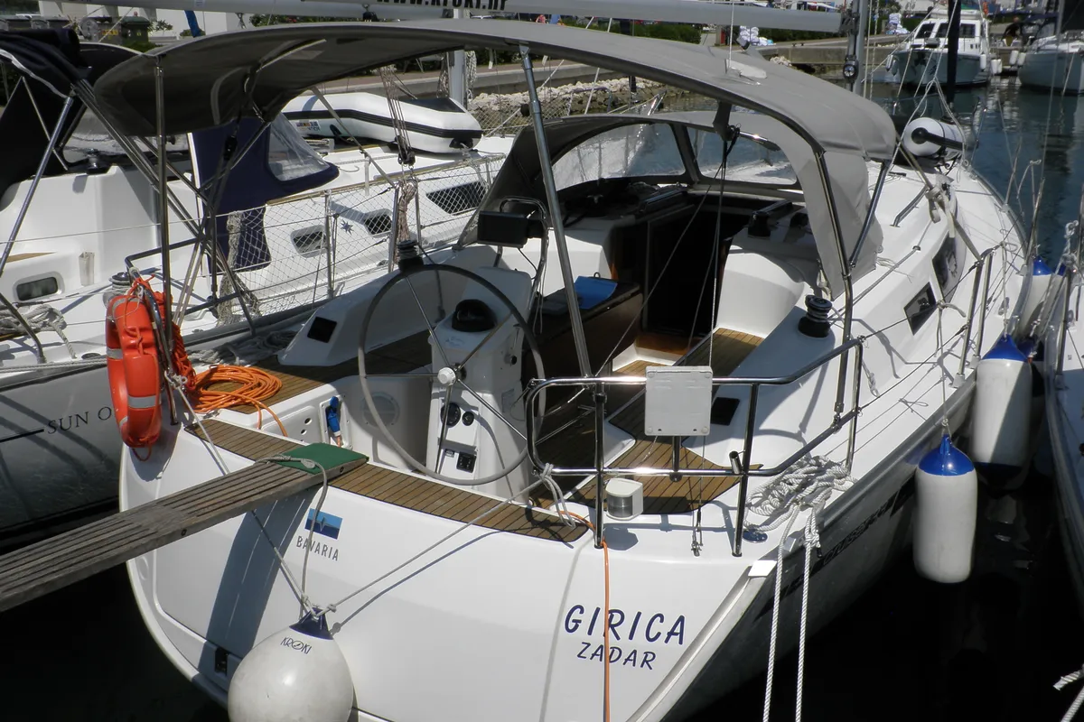 Exterior view of GIRICA, a Bavaria Cruiser 33 sailboat at Općina Sukošan, Croatia