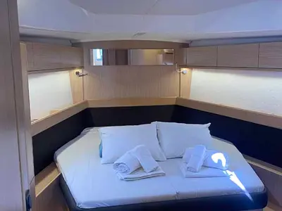 Cabin on Before Sunrise, a Bavaria Cruiser 46 sailboat at Fethiye, Turkey