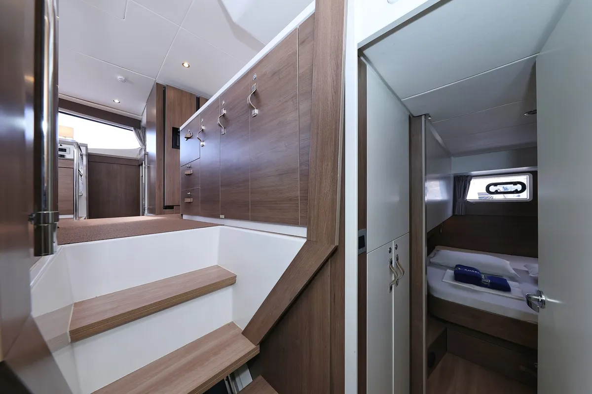 Cabin on James Webb, a Bali 4.4 catamaran at Trogir, Croatia