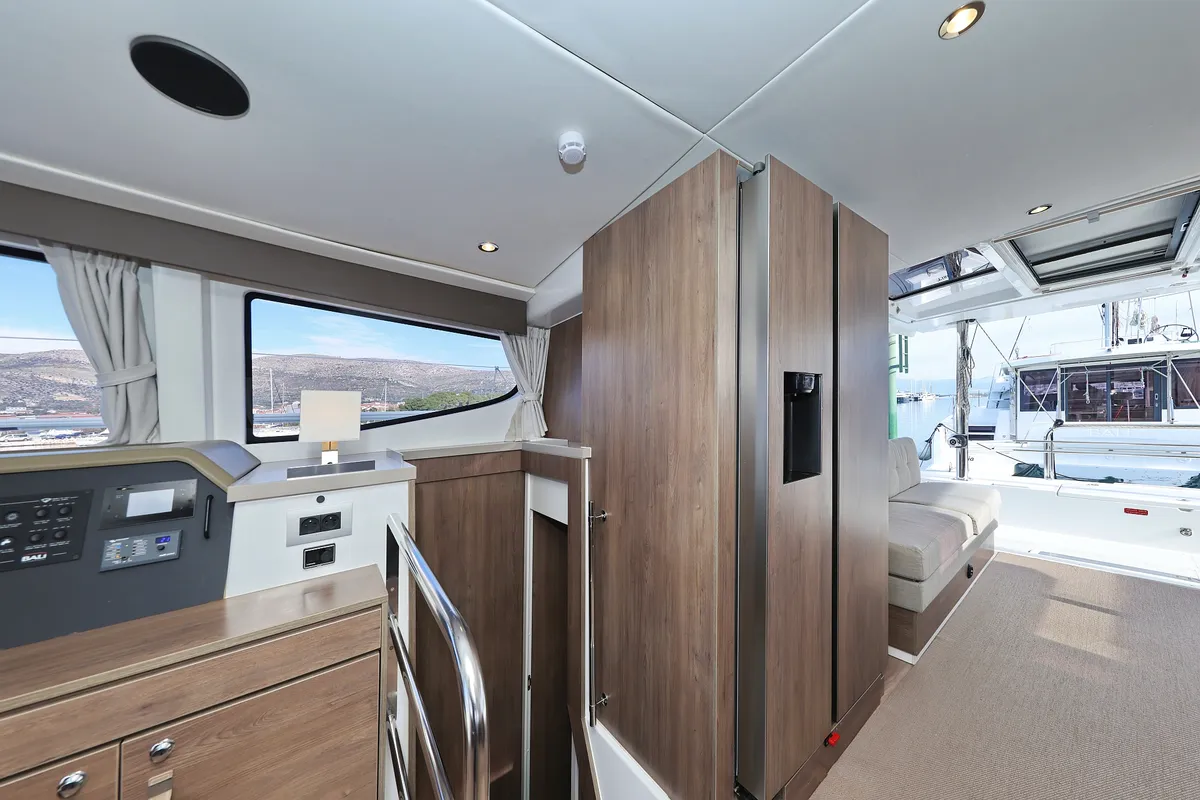 Salon of James Webb, a Bali 4.4 catamaran at Trogir, Croatia