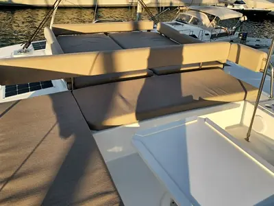 Salon of James Webb, a Bali 4.4 catamaran at Trogir, Croatia