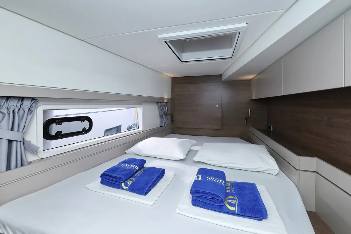 Cabin on James Webb, a Bali 4.4 catamaran at Trogir, Croatia