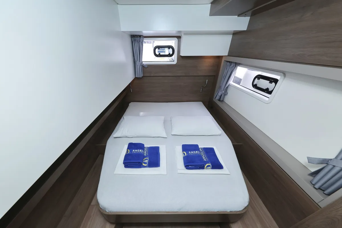 Cabin on James Webb, a Bali 4.4 catamaran at Trogir, Croatia