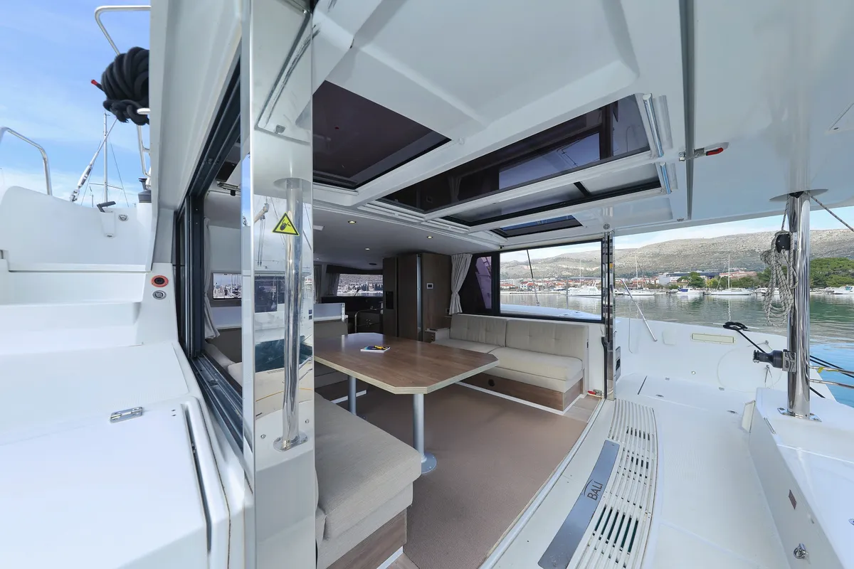 Salon of James Webb, a Bali 4.4 catamaran at Trogir, Croatia