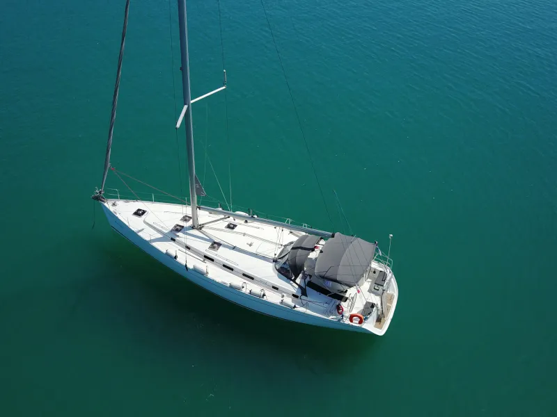 Exterior view of Siora Maria, a Beneteau Cyclades 50.4 sailboat at Athens, Greece