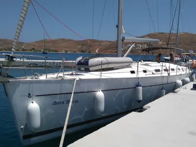 Exterior view of Siora Maria, a Beneteau Cyclades 50.4 sailboat at Athens, Greece