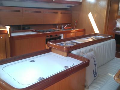 Galley of Siora Maria, a Beneteau Cyclades 50.4 sailboat at Athens, Greece