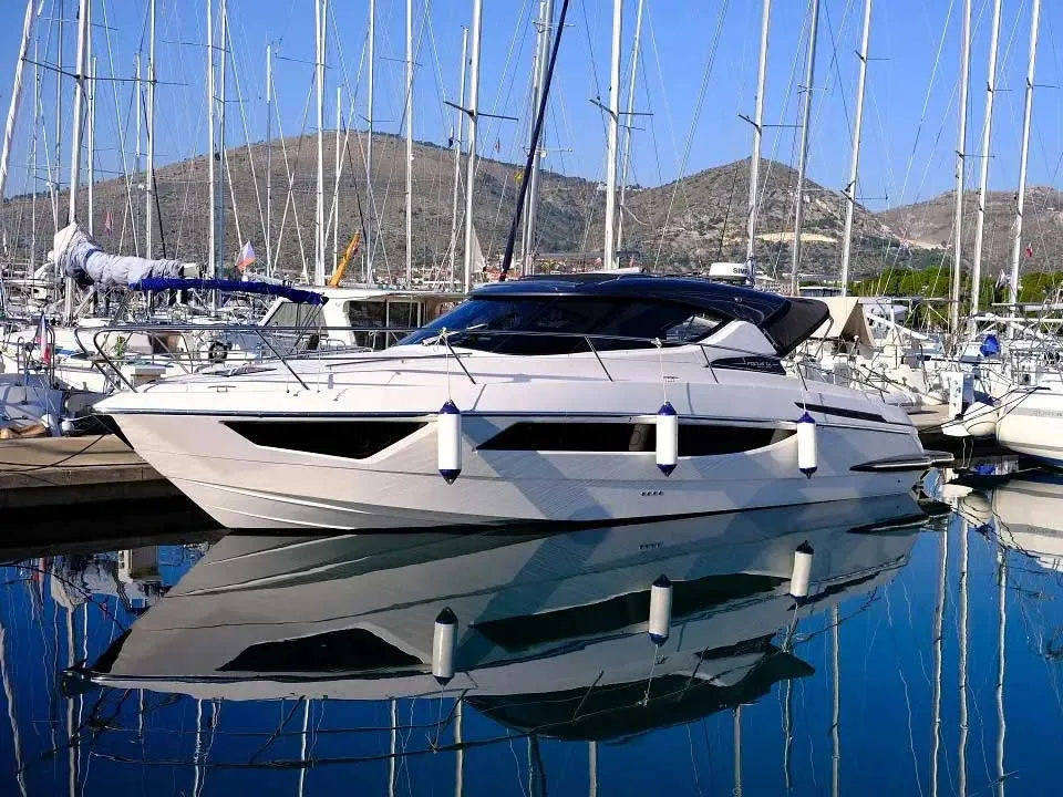Exterior view of Focus 36, a Focus Power 36 Hard Top motor yacht at Grad Trogir, Croatia