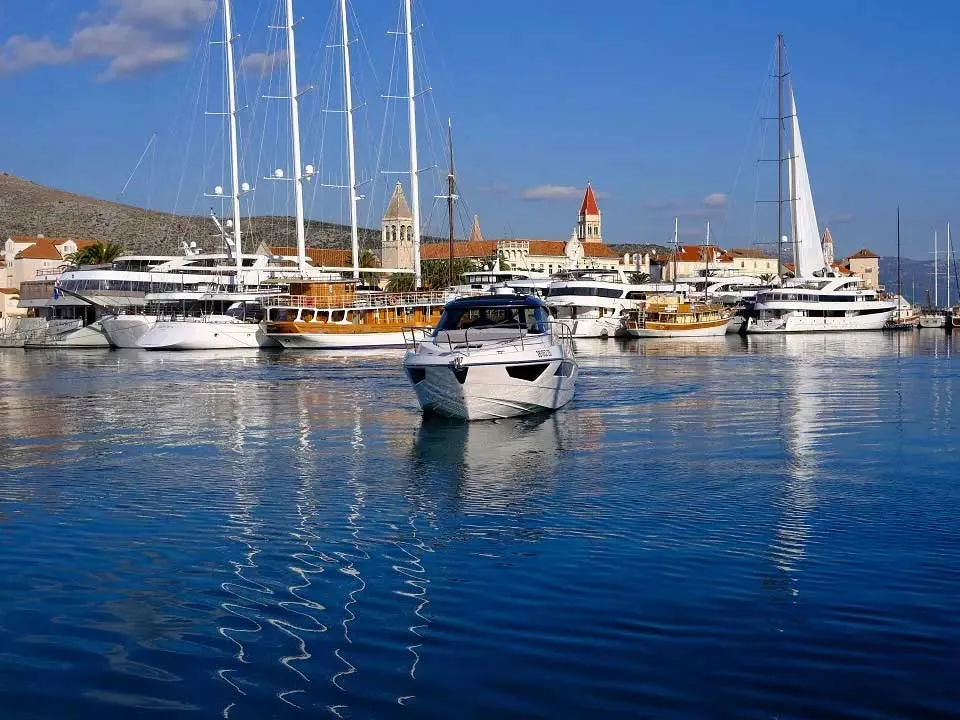 Exterior view of Focus 36, a Focus Power 36 Hard Top motor yacht at Grad Trogir, Croatia