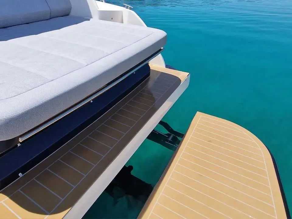 Deck of Focus 36, a Focus Power 36 Hard Top motor yacht at Grad Trogir, Croatia