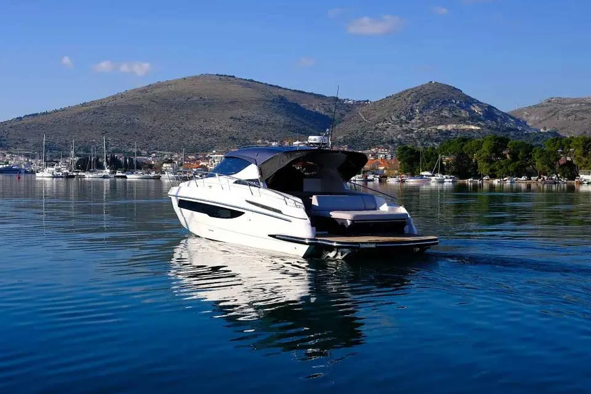 Exterior view of Focus 36, a Focus Power 36 Hard Top motor yacht at Grad Trogir, Croatia